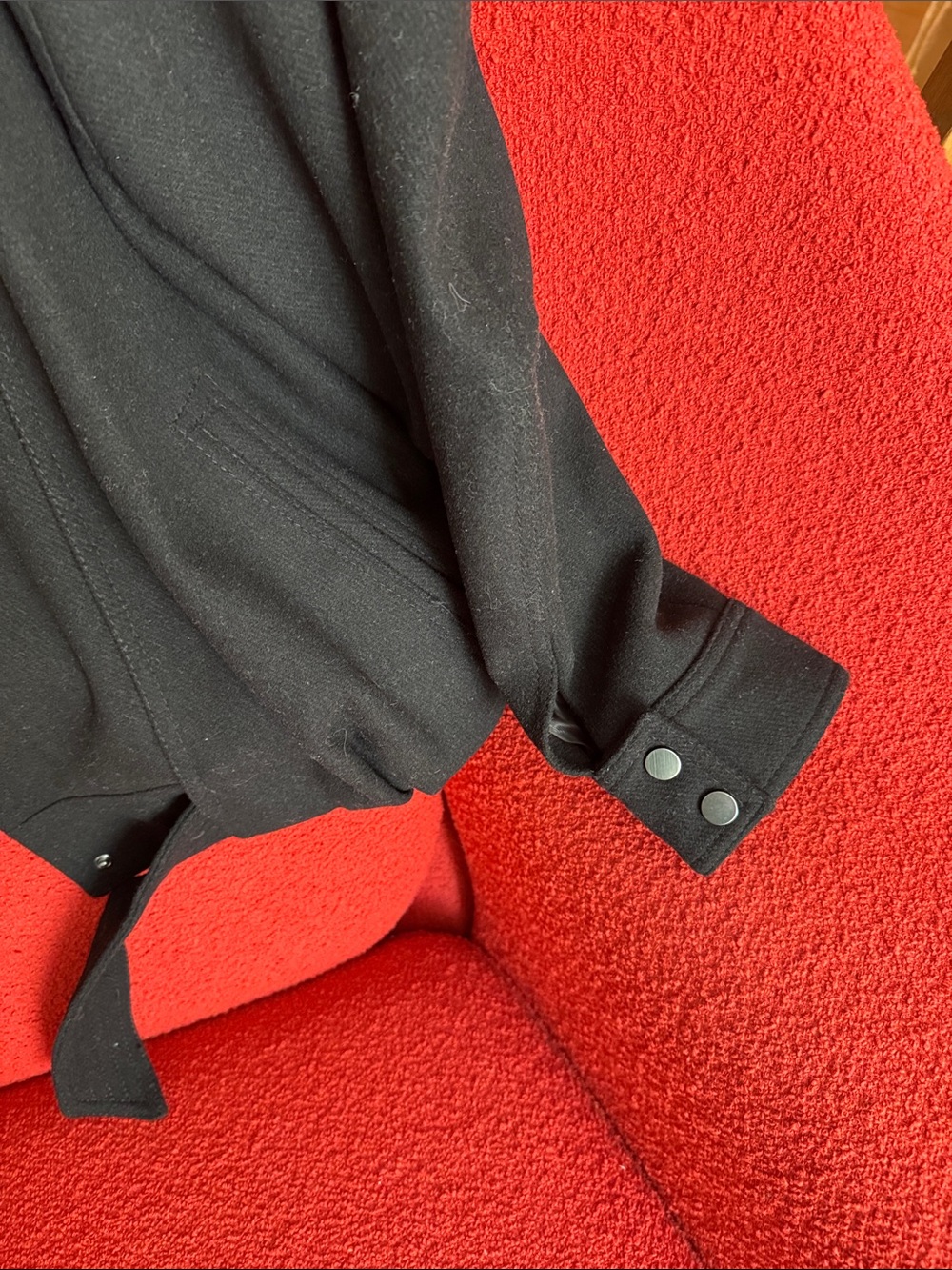 Black Cropped Wool  Jacket - Picture 3 of 5